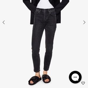 NWT Anine Bing Sonya Jeans, Charcoal Wash, Size 29. High rise, cropped slim fit